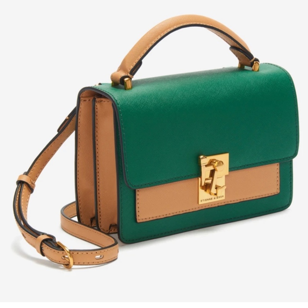 Green and Tan Crossbody bag!
